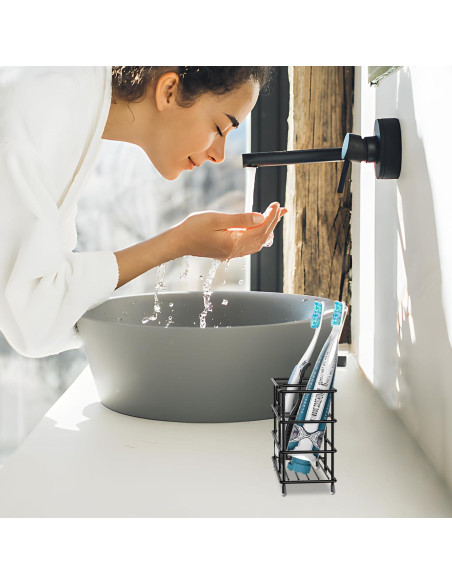 Soporte para Cepillos de Dientes HBlife Mediano Acero Inoxidable Negro