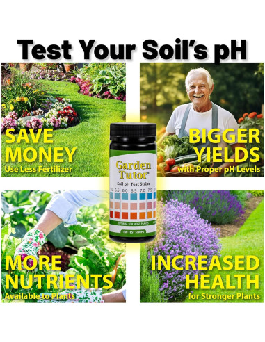 Kit de Prueba de pH del Suelo Garden Tutor - 100 Tiras
