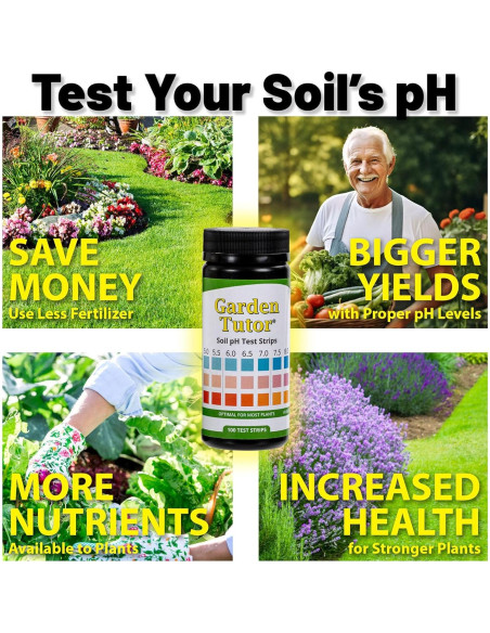 Kit de Prueba de pH del Suelo Garden Tutor - 100 Tiras