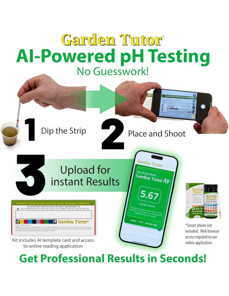Kit de Prueba de pH del Suelo Garden Tutor - 100 Tiras