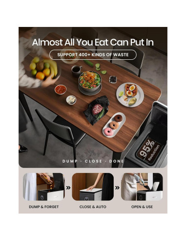 Compostador Eléctrico GEME 19L para Cocina, Sin Olores y Filtro Permanente