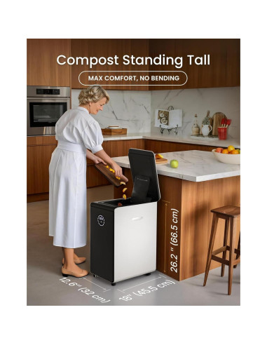 Compostador Eléctrico GEME 19L para Cocina, Sin Olores y Filtro Permanente