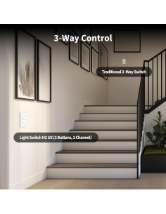 Interruptor de Luz Inteligente Aqara H2 2 Botones 1 Canal 2