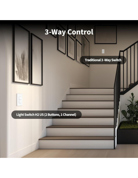 Interruptor de Luz Inteligente Aqara H2 2 Botones 1 Canal