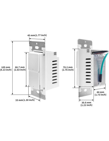 Interruptor de Luz Inteligente Aqara H2 2 Botones 1 Canal