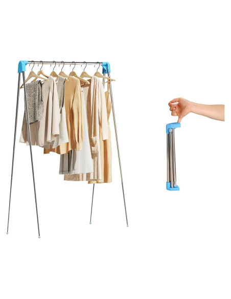 Perchero Plegable Portátil URZCT Azul Ajustable 0.61 kg