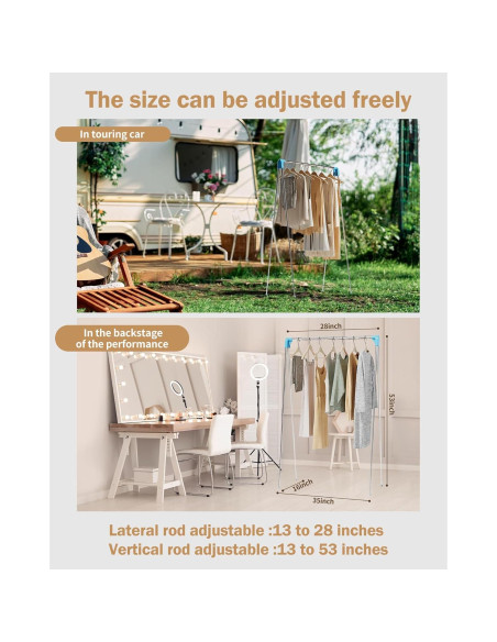 Perchero Plegable Portátil URZCT Azul Ajustable 0.61 kg