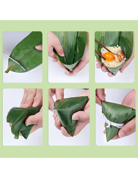 100 Pcs Plato de Sushi de Hoja de Bambú Fresca AQUGOO 30.48x7.62 cm