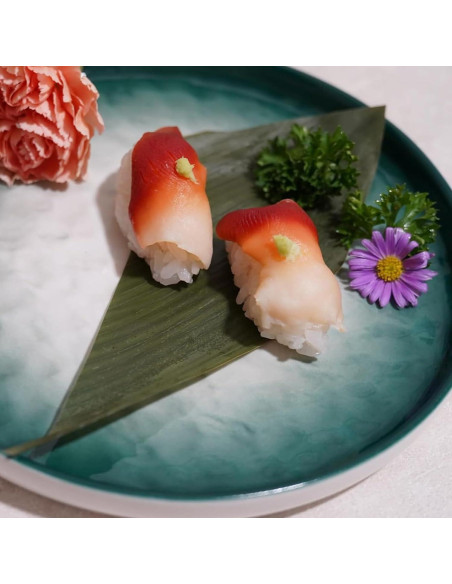 100 Pcs Plato de Sushi de Hoja de Bambú Fresca AQUGOO 30.48x7.62 cm