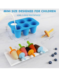 Moldes de Paletas de Silicona Lamesa 6 Piezas Sin BPA Azul 2