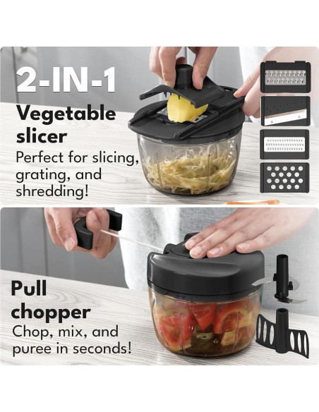 Picador de Alimentos Manual LEBENLANG 737 g Libre de BPA