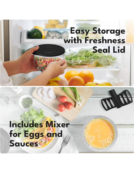 Picador de Alimentos Manual LEBENLANG 737 g Libre de BPA