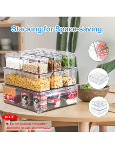 Organizadores de Refrigerador KUMD - Paquete de 10 Apilables 2