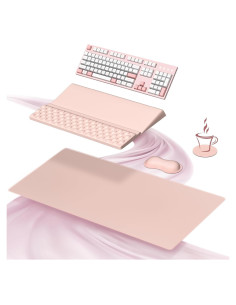 Conjunto de Soporte Ergonómico Ospelelf Rosa - Almohadillas para Teclado y Mouse