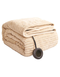 Manta Calentada Eléctrica HOMISPRITE Individual Beige 157.5x213.4cm