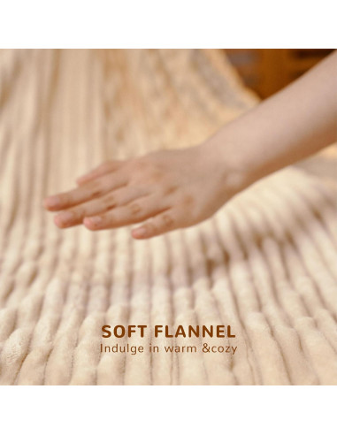 Manta Calentada Eléctrica HOMISPRITE Individual Beige 157.5x213.4cm