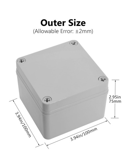 Caja de Conexiones IP67 LeMotech 100x100x75mm Gris