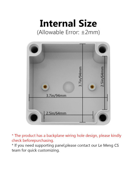 Caja de Conexiones IP67 LeMotech 100x100x75mm Gris