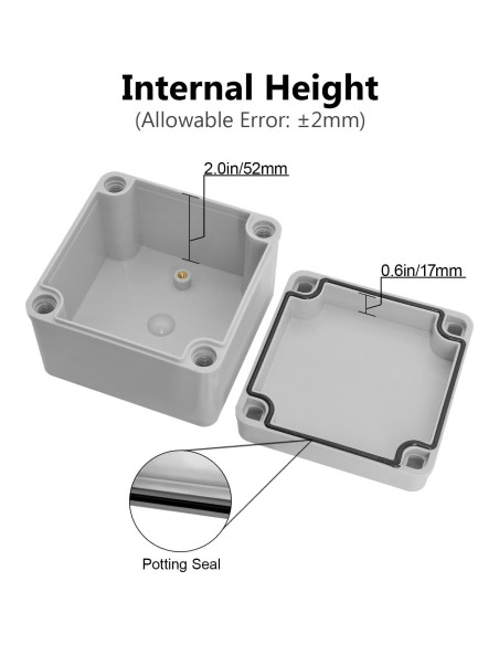 Caja de Conexiones IP67 LeMotech 100x100x75mm Gris