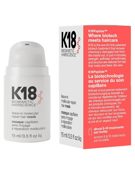 Mascarilla Capilar K18 Sin Enjuague 15 ml - Repara Cabello