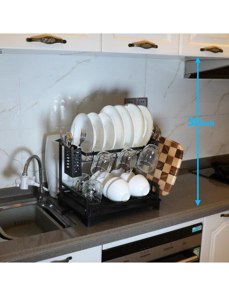 Estante para Secar Platos B-Land 2 Niveles con Drenaje Automático