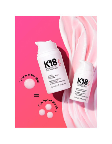 Mascarilla Capilar K18 Sin Enjuague 15 ml - Repara Cabello