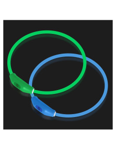 Collar LED para Perros Novkin Verde y Azul 2 Paquetes