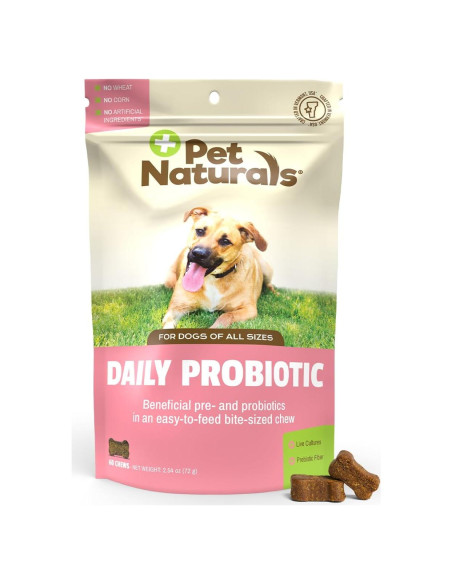 Probiotico Diario para Perros Pet Naturals - 60 Masticables