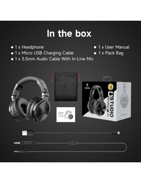 Auriculares Bluetooth OneOdio Studio Wireless Pro C - 110h Inalámbricos