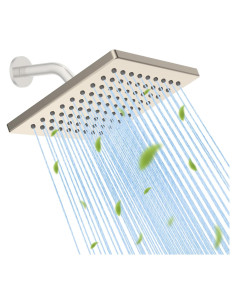 Cabezal de Ducha de Lluvia Hibbent 15 cm Alta Presión Níquel