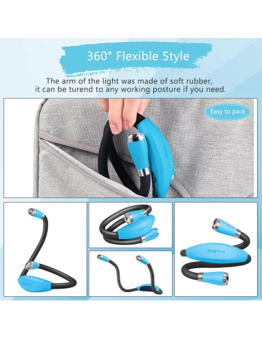 Luz de libro recargable USB Shenzhen SHNBL-B1 4 LED 3 brillos