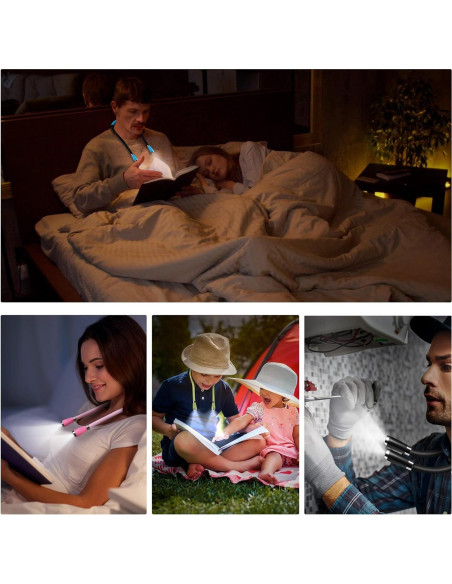 Luz de libro recargable USB Shenzhen SHNBL-B1 4 LED 3 brillos