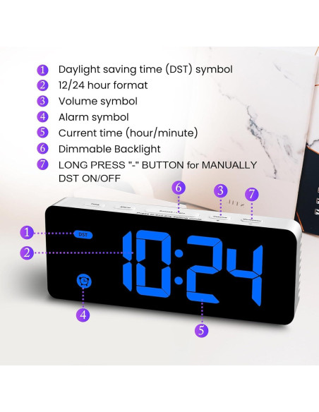 Reloj Despertador Digital HODIK HKW-89B-H9 para Niños Azul