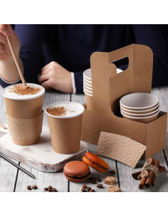 Portavasos desechables Kraft Supkiir para 2 tazas - 20 unidades 2