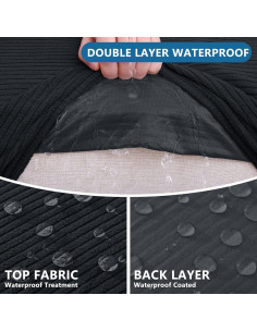 Fundas de Cojín Impermeables Hyha para Sofá - 2 Piezas Negras 2