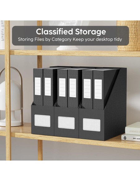 Soporte de Revistas Negro JiaWei - 3 Paquetes de Cartón Resistente