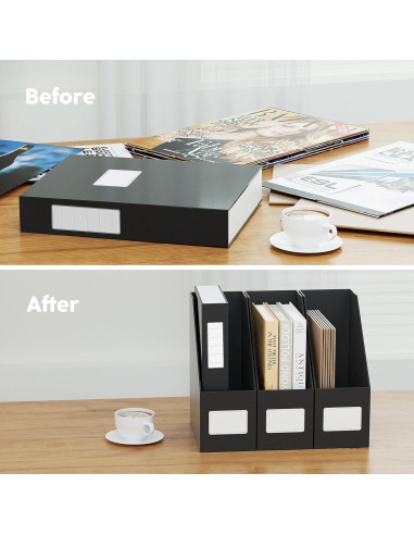 Soporte de Revistas Negro JiaWei - 3 Paquetes de Cartón Resistente