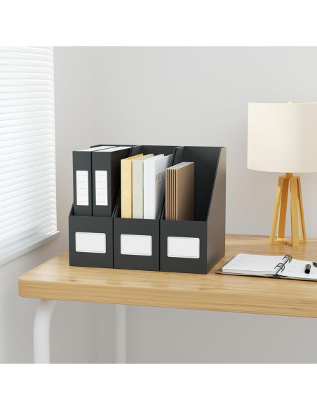 Soporte de Revistas Negro JiaWei - 3 Paquetes de Cartón Resistente