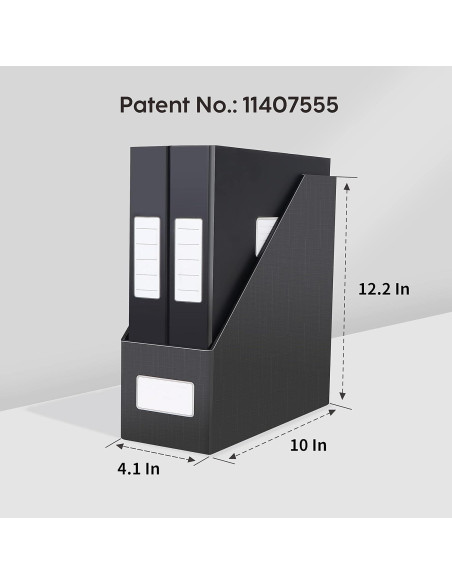 Soporte de Revistas Negro JiaWei - 3 Paquetes de Cartón Resistente