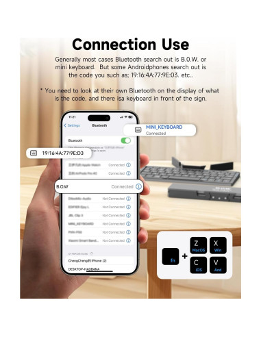 Teclado Bluetooth Plegable SIKAI CASE Mini Portátil Negro