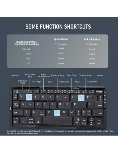 Teclado Bluetooth Plegable SIKAI CASE Mini Portátil Negro