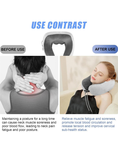 Almohada de Cuello Eléctrica XSWQDLQ con Calefacción y Masaje