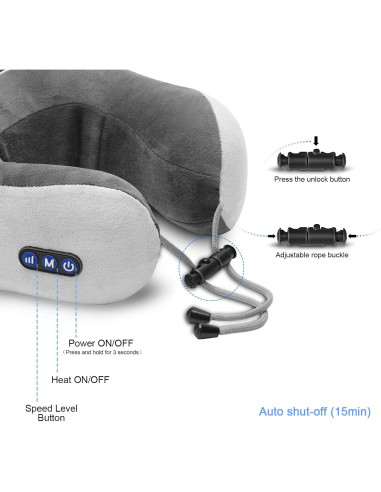 Almohada de Cuello Eléctrica XSWQDLQ con Calefacción y Masaje