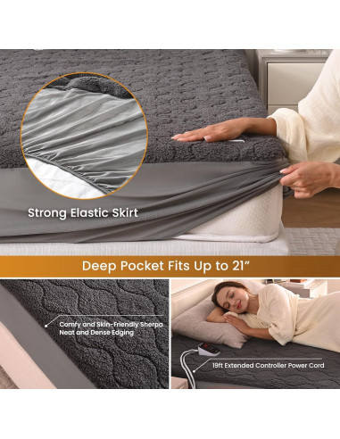 Almohadilla Térmica Eléctrica Bearhug Completo 190x137cm 10 Niveles