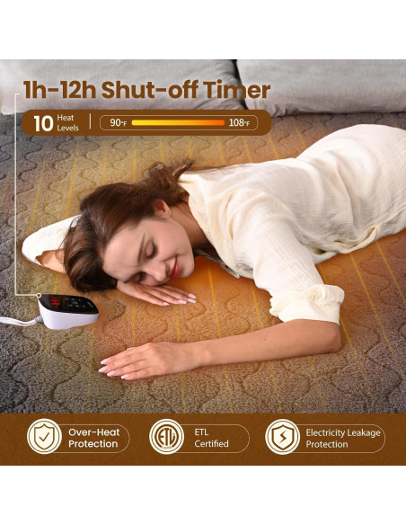 Almohadilla Térmica Eléctrica Bearhug Completo 190x137cm 10 Niveles