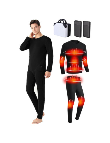 Conjunto Ropa Interior Térmica Eléctrica Hombre TRUNYAQI XXL Negro