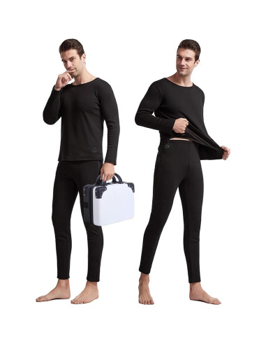 Conjunto Ropa Interior Térmica Eléctrica Hombre TRUNYAQI XXL Negro