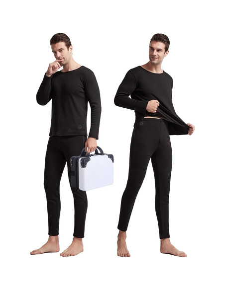 Conjunto Ropa Interior Térmica Eléctrica Hombre TRUNYAQI XXL Negro