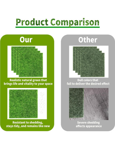 4 Paquetes de Césped Falso 15x15 cm KAEZDD para Manualidades