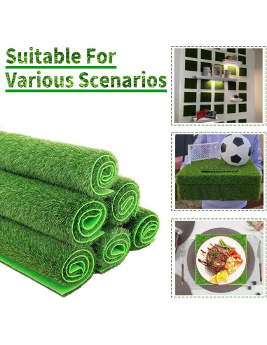 4 Paquetes de Césped Falso 15x15 cm KAEZDD para Manualidades